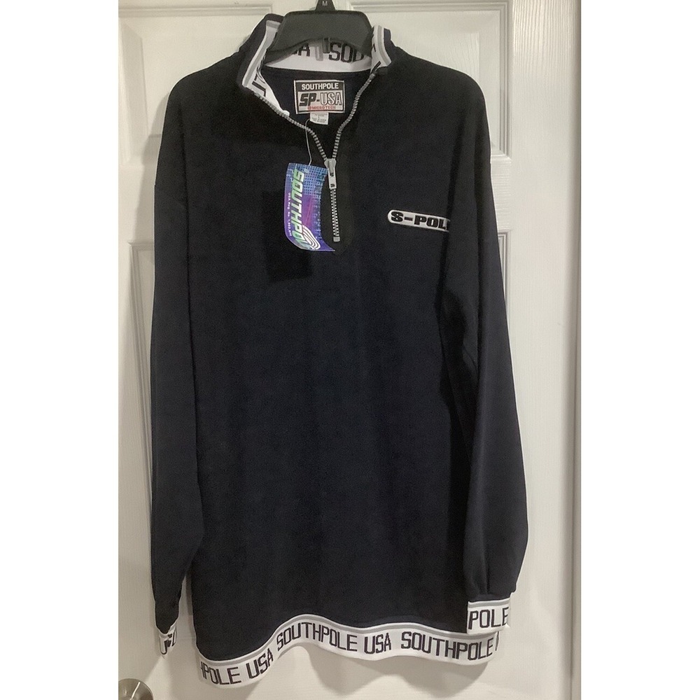 Southpole Sweater Mens L Vintage Navy  3/4 Zip Pullover Long Sleeve